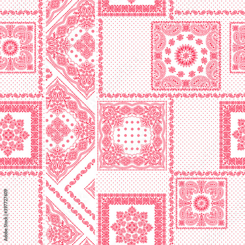 Beautiful bandana ornament design seamless pattern,