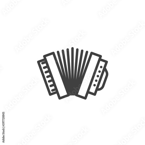 Musical accordion line icon. linear style sign for mobile concept and web design. Accordion musical instrument outline vector icon. Symbol, logo illustration. Vector graphics