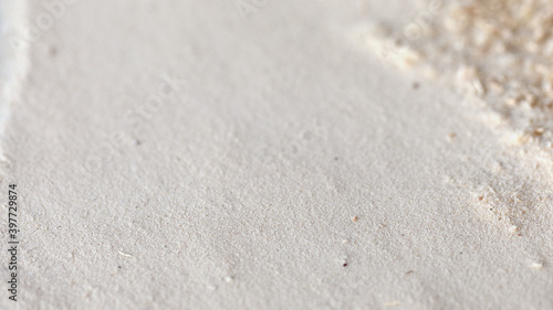 Wood powder background. sawdust texture surface with copy space. shallow depth of field