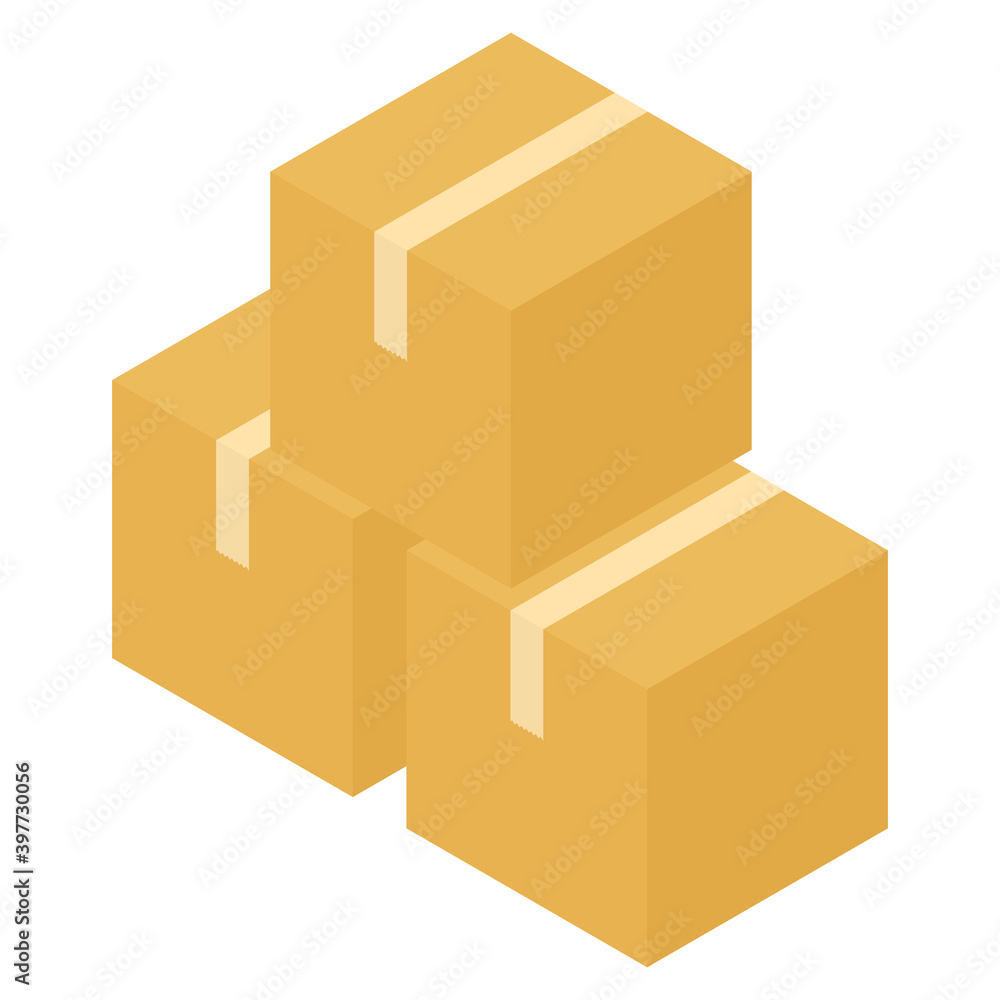 Obraz premium 3つ重ねた段ボール