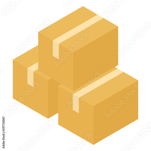 3つ重ねた段ボール