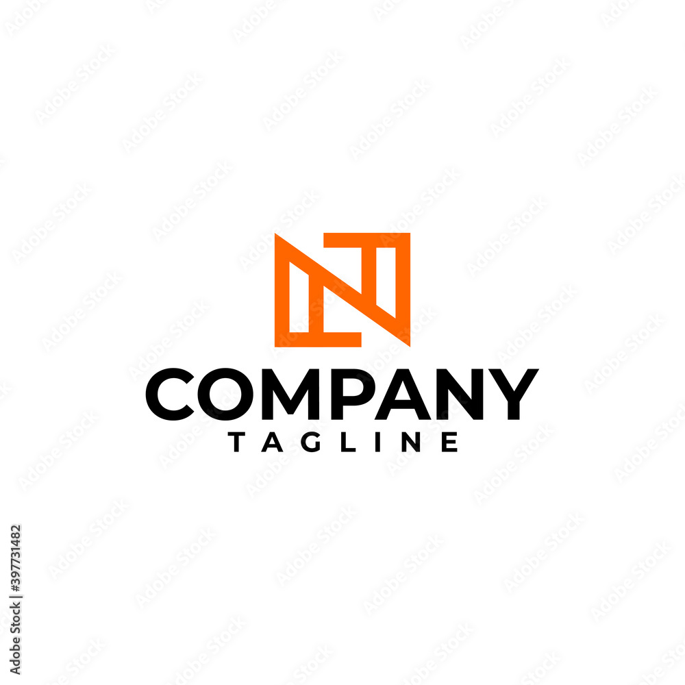 simple line art letter N logo