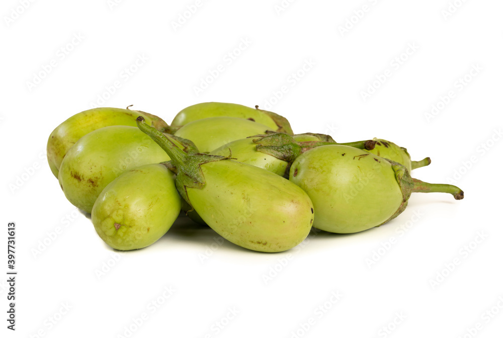 Fresh Healthy Raw Eggplant Isolated on White Background Fresh Healthy Raw Eggplant Isolated on White Background