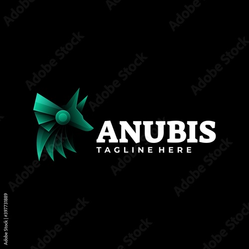 Vector Logo Illustration Anubis Gradient Colorful Style.