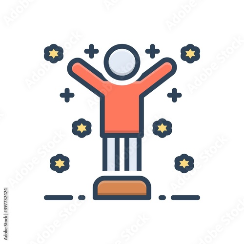 Color illustration icon for confident
