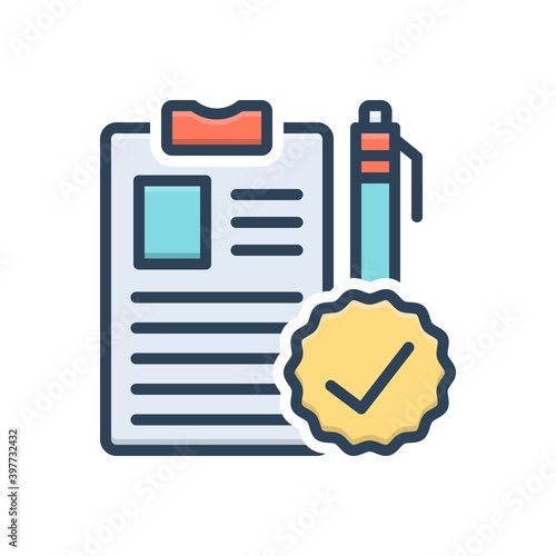 Color illustration icon for course
