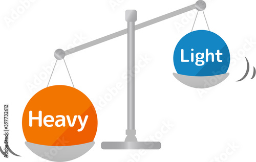 Simple balance set comparison diagram illustration