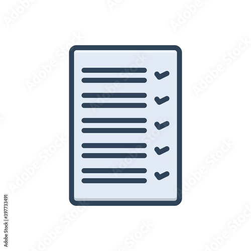 Color illustration icon for result