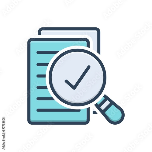 Color illustration icon for assess photo