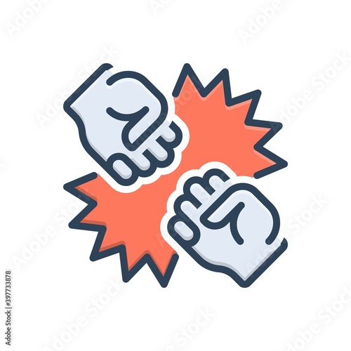 Color illustration icon for conflict