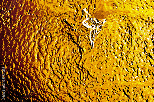 Fondo abstracto de la piel de una mandarina. Ilustración brillante macro de piel de cítricos. (ID: 397734275)