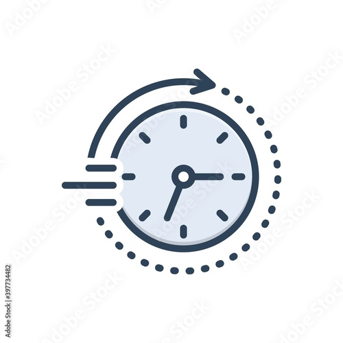Color illustration icon for soon