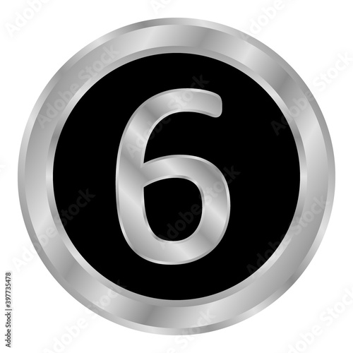 Gold number six button.