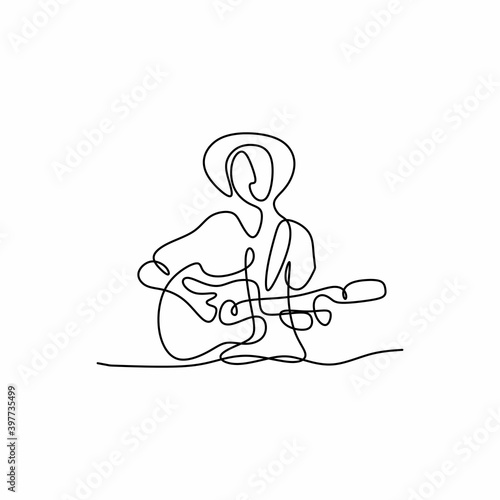 Single line drawing of youn...