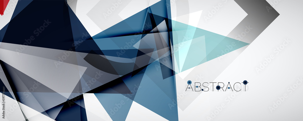 Fototapeta premium Geometric abstract background. Color triangle shapes. Vector illustration for covers, banners, flyers and posters and other designs