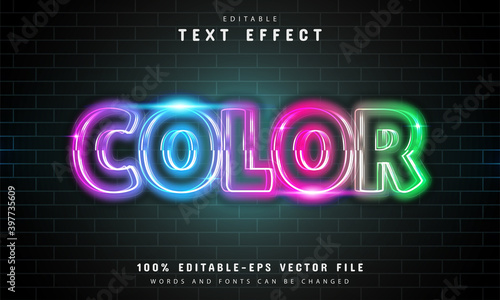 Colorful neon text effect