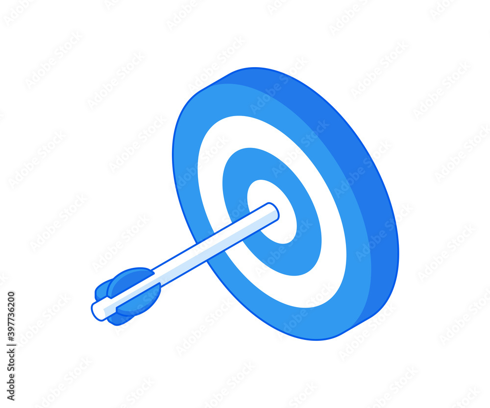 Round minimal target with arrow in center Round minimal target with arrow in center