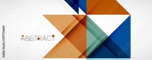 Geometric abstract background. Techno color triangle shapes. Vector illustration for covers, banners, flyers and posters and other designs