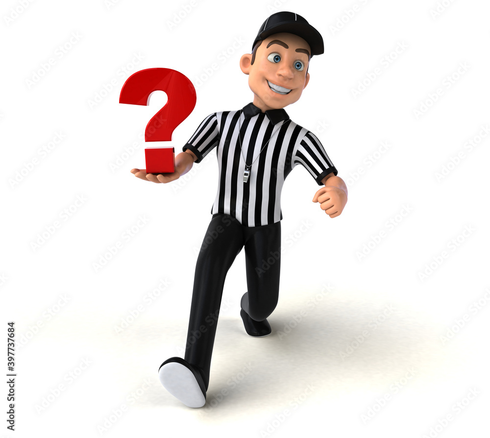 Fun 3D Illustration of an american Referee Fun 3D Illustration of an american Referee