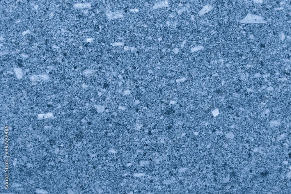 Wall terrazzo texture gray blue of stone granite black white background marble surface pattern sandstone small have mixed sand tile background.