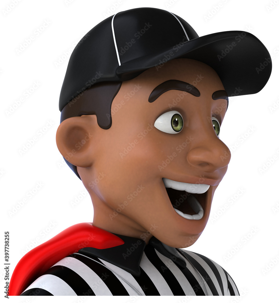 Fun 3D Illustration of an american Referee Fun 3D Illustration of an american Referee