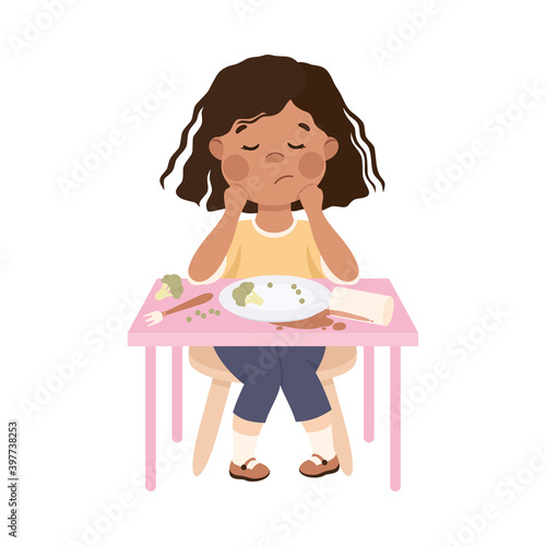 Little Child with Bad and Naughty Behavior Vector Illustration