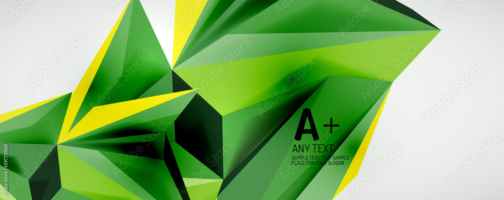 Vector triangle geometric backgrounds. Low poly 3d shape on light backdrop. Vector illustration for covers, banners, flyers and posters and other designs Vector triangle geometric backgrounds. Low poly 3d shape on light backdrop. Vector illustration for covers, banners, flyers and posters and other designs