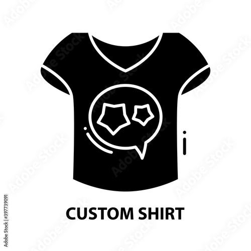 custom shirt icon, black vector sign with editable strokes, concept illustration