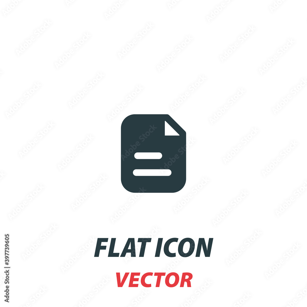 Document icon in a flat style. Vector illustration pictogram on white background. Isolated symbol suitable for mobile concept, web apps, infographics, interface and apps design Document icon in a flat style. Vector illustration pictogram on white background. Isolated symbol suitable for mobile concept, web apps, infographics, interface and apps design