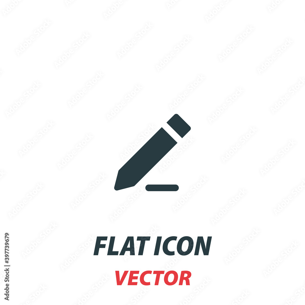 Pencil icon in a flat style. Vector illustration pictogram on white background. Isolated symbol suitable for mobile concept, web apps, infographics, interface and apps design Pencil icon in a flat style. Vector illustration pictogram on white background. Isolated symbol suitable for mobile concept, web apps, infographics, interface and apps design