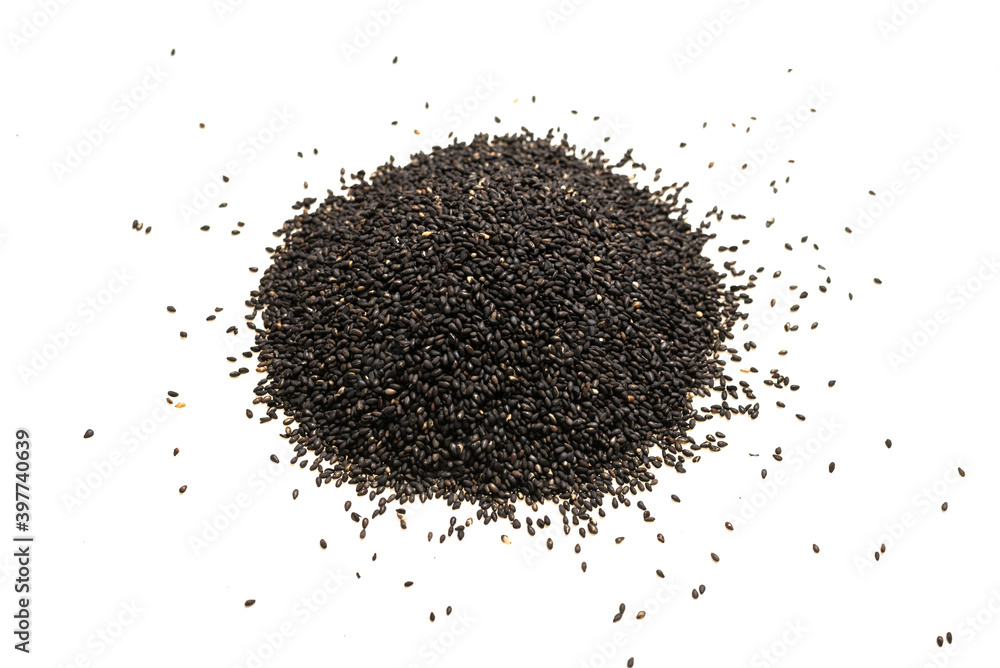 Seeds of a black sesame. Seeds of a black sesame.