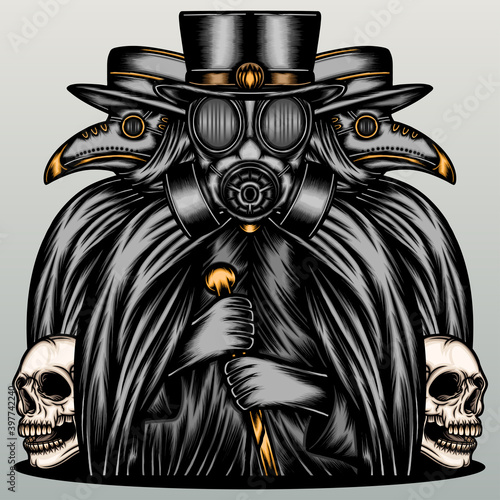 Mysterious man with doctor plague