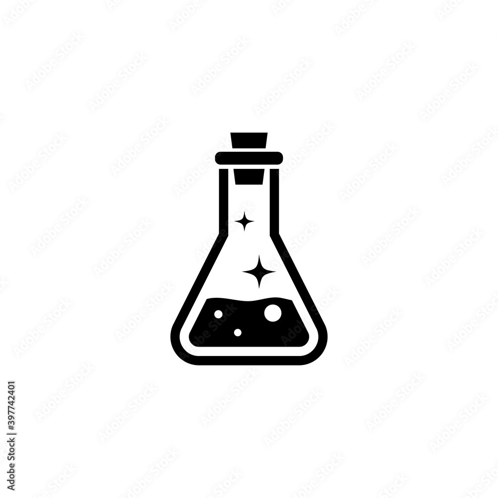 Health Magic Mana Potion, Elixir Bottle. Flat Vector Icon illustration. Simple black symbol on white background. Health Magic Mana Potion, Elixir sign design template for web and mobile UI element. Health Magic Mana Potion, Elixir Bottle. Flat Vector Icon illustration. Simple black symbol on white background. Health Magic Mana Potion, Elixir sign design template for web and mobile UI element.