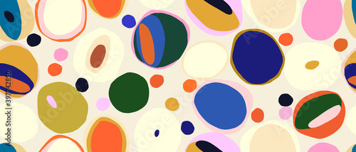 Colorful modern hand drawn trendy abstract pattern. Creative collage seamless pattern design. 