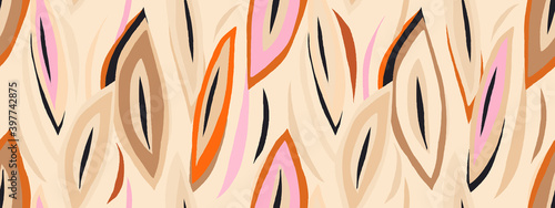 Abstract modern illustration pattern. Creative collage contemporary seamless pattern. Fashionable template for design.
