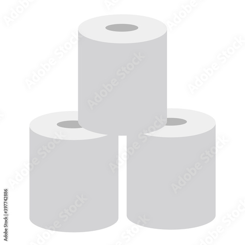 3個のトイレットペーパーのシンプルなアイコン