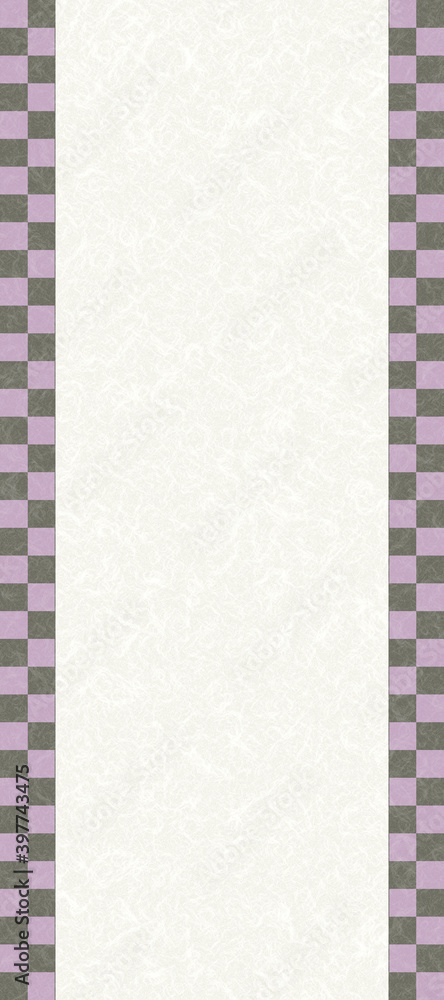 Japanese paper frame bordered with a checkered pattern. Frames, hanging scrolls, scrolls, New Year's cards, Japanese materials, etc. 市松模様の枠で縁取られた和紙。枠、掛け軸、巻物、年賀、日本素材など Japanese paper frame bordered with a checkered pattern. Frames, hanging scrolls, scrolls, New Year's cards, Japanese materials, etc. 市松模様の枠で縁取られた和紙。枠、掛け軸、巻物、年賀、日本素材など