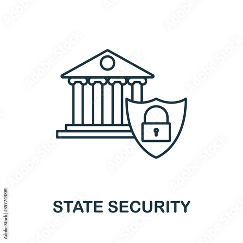 State Security icon. Line style element from gdpr collection. Thin State Security icon for templates, infographics and more