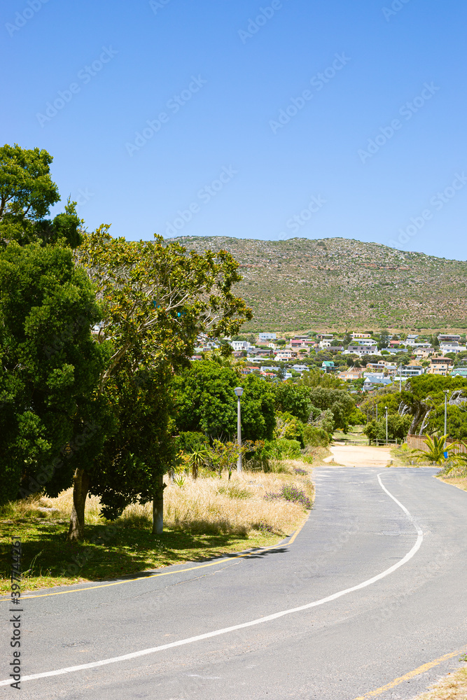 Fish Hoek residential neighborhood, a small sleepy holiday destination in Cape Town
