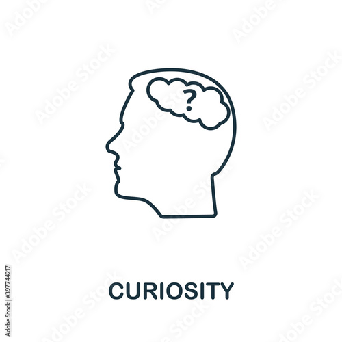 Curiosity icon. Line style element from life skills collection. Thin Curiosity icon for templates, infographics and more