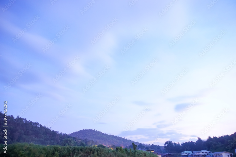 Pictures of mountains and morning sky