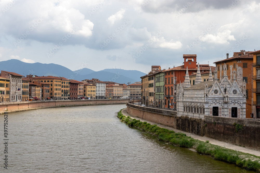 Arno river in the city of Pisa.