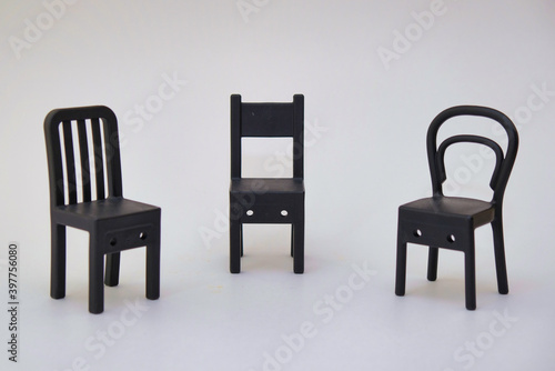 Three small chairs. Room decor