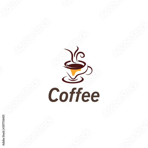 Fototapeta Naklejka Na Ścianę i Meble -  Coffee Cup drink logo image and vector creative design