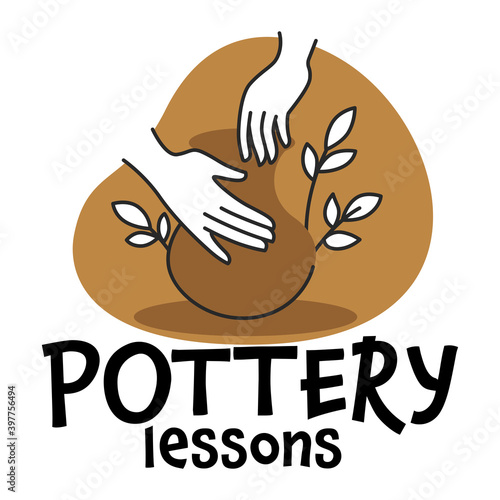 Pottery lessons and classes for making pots vector