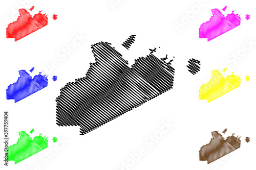 Norfolk County, Commonwealth of Massachusetts (U.S. county, United States of America, USA, U.S., US) map vector illustration, scribble sketch Norfolk map photo