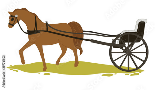 Horse transport in ancient times, vintage carriage