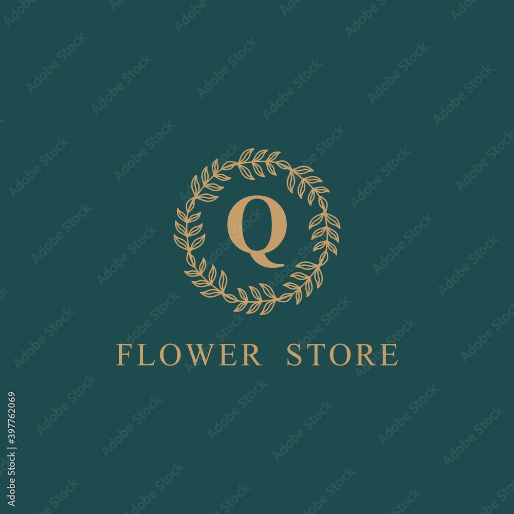 Fototapeta premium Creative monogram letter Q frame luxury logo design