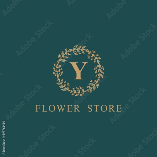 Creative monogram letter Y frame luxury logo design