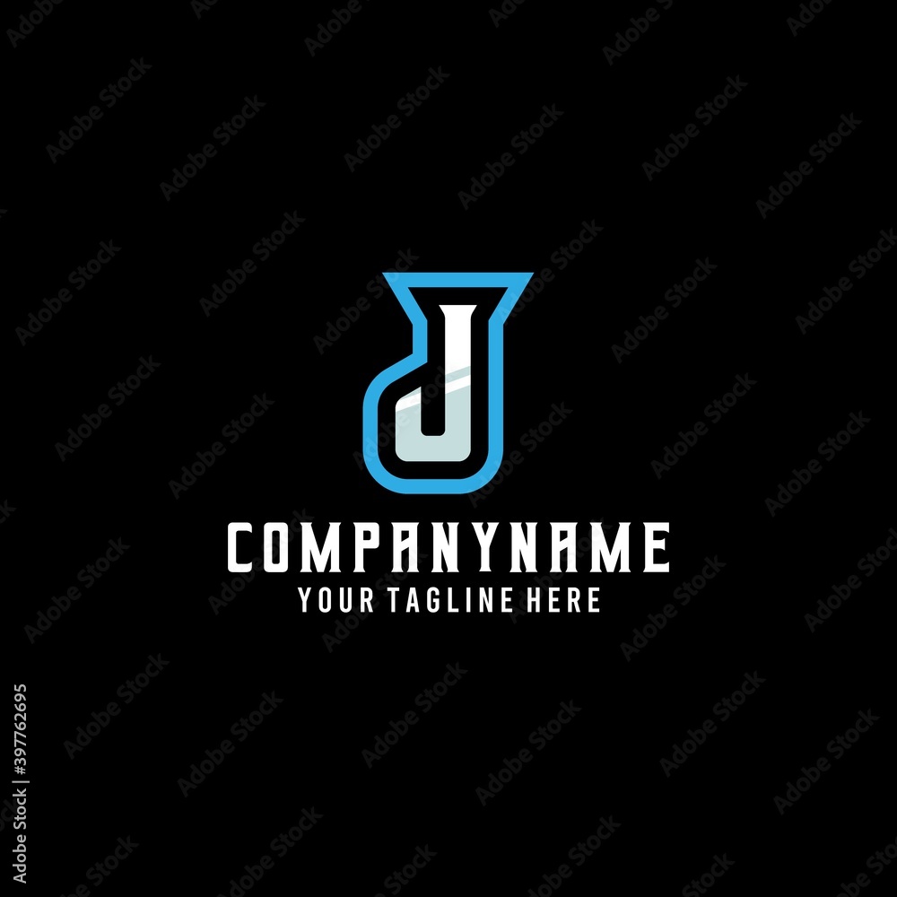 Esport text alphabet logo. Initial letter J Esport text alphabet logo. Initial letter J